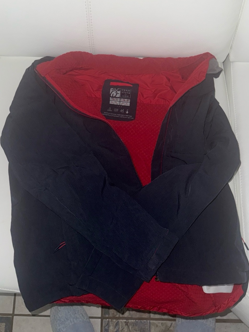Navy Jacket with Red Lining